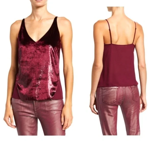 𝅺J Brand Velvet Soft V Neck Sleeveless Cami Italy Timeless Luxury Chic - Picture 3 of 11